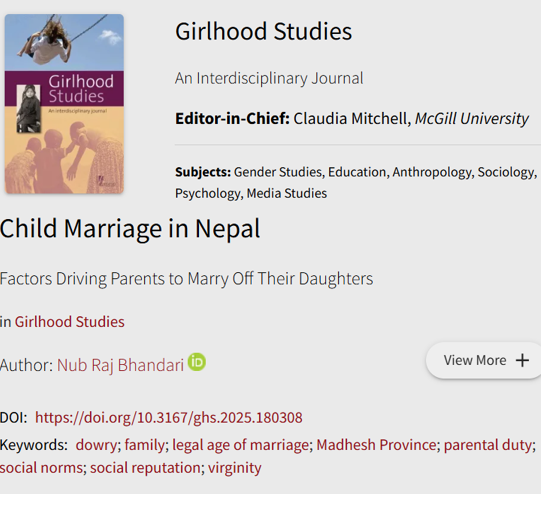 Child Marriage in Nepal Factors Driving Parents to Marry Off Their Daughters